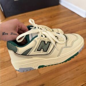 New Balance Cream and Green Casual Sneakers